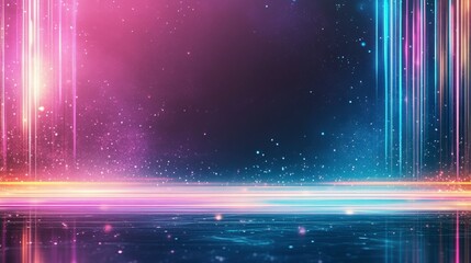 Poster - A vibrant, colorful background with luminous lines and sparkles, perfect for modern design and presentations.