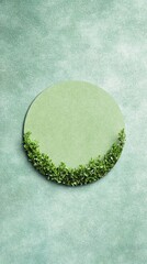 Poster - Lush Circular Design with Greenery on Textured Background