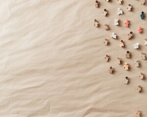 Aufkleber - Pastel-Populated Digital Community on Textured Paper Background