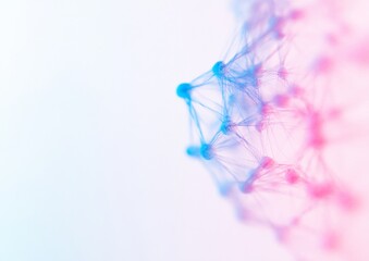 Leinwandbilder - Ethereal Digital Networks Soft Pastel Streams and Data Connectivity on White Background