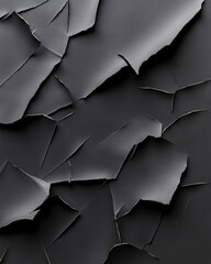 Aufkleber - Torn Black Paper Texture with Digital Gradients Symbolizing Fragmented Resilience