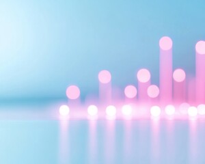 Aufkleber - Abstract Pastel Visualization of Market Trends with Soft Gradients and Bokeh Effects