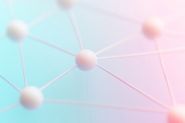 Leinwandbilder - Pastel Gradient Connections - Abstract Network of Floating Nodes