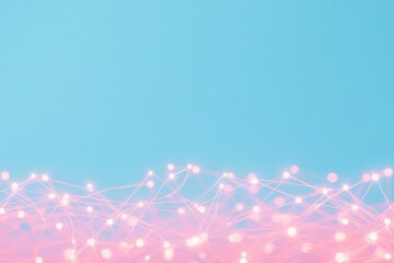 Leinwandbilder - Surreal Digital Landscape Abstract Pastel Network Connections
