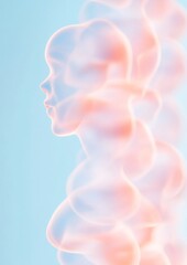 Poster - Ethereal Silhouettes Abstract Motion in Pastel Gradients