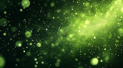 Wall Mural - celestial green nebula: abstract cosmic dust and glowing particles form a mesmerizing green nebula, 