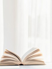 Aufkleber - Open Book in Soft Light Vintage Aesthetic and Dreamlike Atmosphere