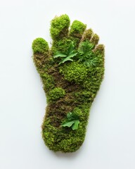 Canvas Print - Moss and Holly Footprint Symbol of Eco-Friendly Christmas Sustainability