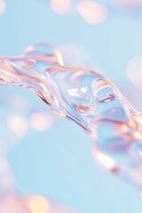 Poster - Ethereal Fluidity Pastel Waves and Glowing Lines in Abstract Macro Art
