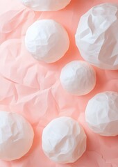 Aufkleber - Ethereal Pastel Spheres on Crumpled Pink Texture
