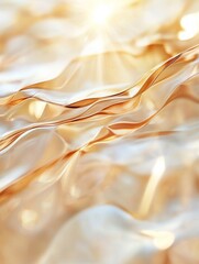 Aufkleber - Abstract Golden Waves Surreal Reflections and Soft Textures in Dreamlike Sunlight