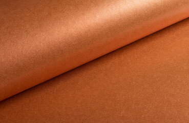 Leinwandbilder - Copper and rust paper texture with a glossy metallic finish, featuring warm earthy tones of orange, brown, and terracotta. The sleek, shiny surface with a subtle gradient glow