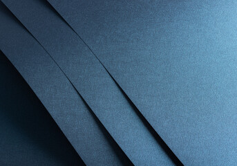 Poster - Dark blue paper texture with a deep metallic shimmer and smooth, fibrous surface. Featuring subtle overlaps and a glossy gradient, this luxurious and vivid design is ideal for