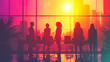 © MORAD - Silhouettes of Professionals in Sunset Office