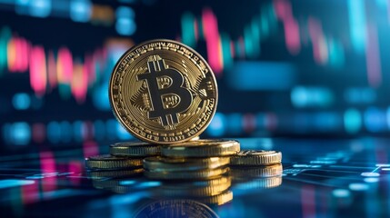 Poster - bitcoin investment growth trends global financial markets data visualization digital economy close-u