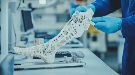 Poster - biomedical research action analyzing prosthetic leg models in laboratory environment for medical inn