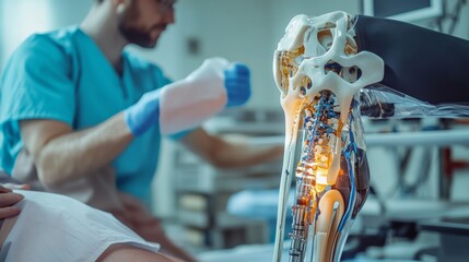 Aufkleber - Surgical procedure on robotic arm hospital medical image clinical environment close-up advanced technology