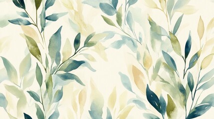 Poster - Nature-inspired watercolor leaves artwork home decor botanical art aesthetic vibes serene atmosphere artistic expression