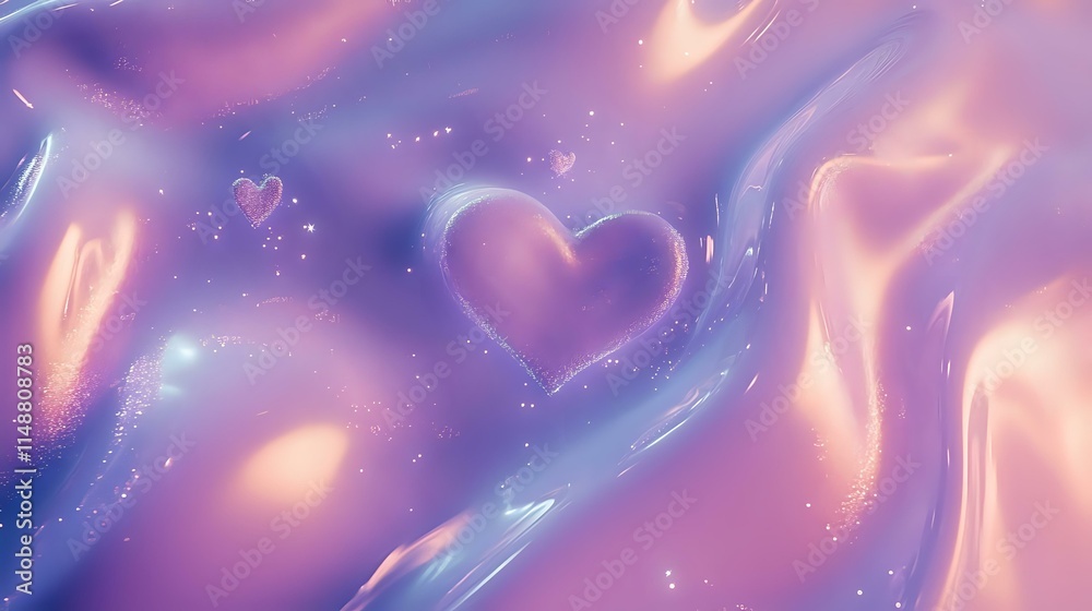 Ethereal silver and lavender Valentine-inspired background with glowing ...