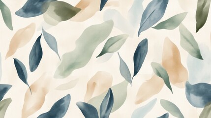 Poster - Nature-inspired leaf patterns artistic background digital illustration calm environment aesthetic design concept
