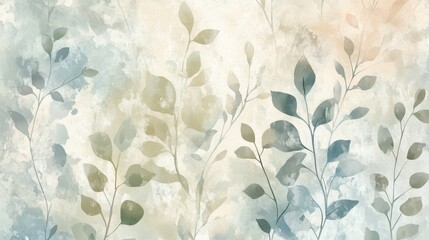 Poster - Delicate leaf patterns nature scene digital art soft colors abstract view tranquil concept for serenity
