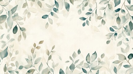 Wall Mural - Elegant botanical leaf design nature-inspired artwork ideal for home decor soft color palette artistic composition