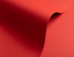 Poster - Rich scarlet red paper texture with dynamic wavy shapes and subtle gradients. The rough yet elegant surface offers a bold, vibrant tone, perfect for modern design, artistic