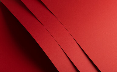 Poster - Scarlet red paper texture with a smooth, bold surface and vibrant warm tones. The clean, minimalist design features subtle overlapping lines, perfect for premium stationery,