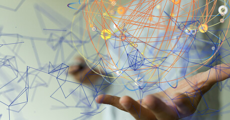 Aufkleber - conference Digital Network and data concept 3d - neural network exposure digital