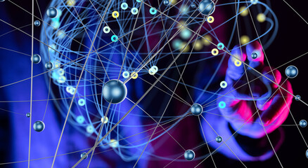 Fototapete - conference Digital Network and data concept 3d