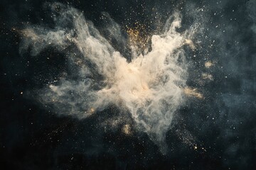 Wall Mural - abstract colored dust explosion on a black background.