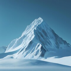 Wall Mural - a snowy mountain peak and clear blue sky a scenic winter landscape