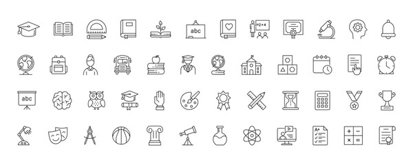 Wall Mural - education and learning line icon set. high quality vector icons for learning, teaching, and educatio