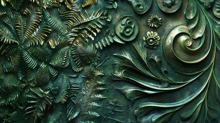 Wall Mural - Close-up of a lush fern frond with intricate leaf patterns, fern, frond, plant, green, nature, close-up, detailed, lush. Frond. Illustration