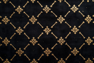 Poster - Luxurious black and gold fabric pattern creating an elegant and sophisticated background