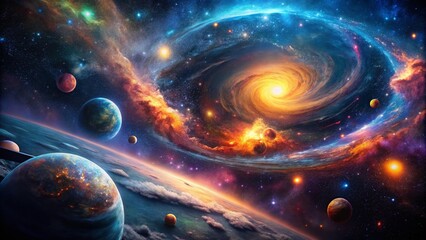 Wall Mural - Cosmic Elements: Nebula, Galaxy, Stars, Space Dust, Celestial, Astronomy, Universe, Night Sky, Outer Space, Starfield,