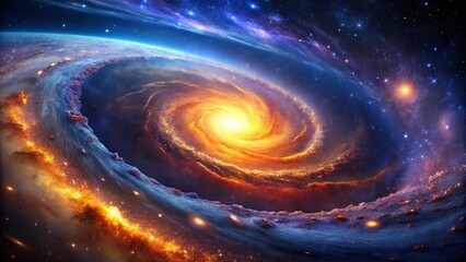 Wall Mural - cosmic spiral galaxy: a breathtaking documentary-style astrophotography image