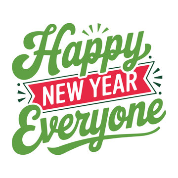 happy new year typhography lettering vector illustration 