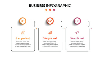 Wall Mural - infographic design template with icons and 3 options or steps. can be used for process diagram, pres