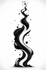 Wall Mural - Abstract Black White Liquid Swirl Flowing Design Background. Generative AI