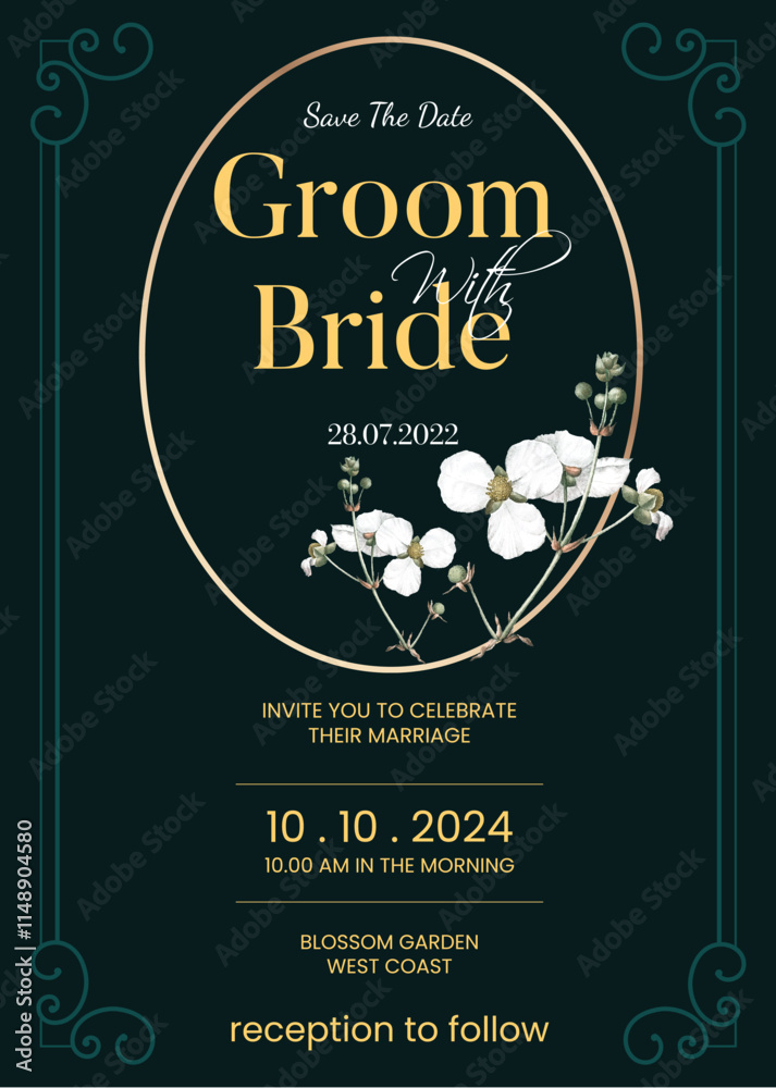 Traditional Royal Wedding Invitation card design Stock Vector | Adobe Stock