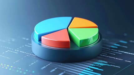 Poster - Colorful Pie Chart Representing Data Analysis with Graphical Interface Elements in a Modern Digital Environment