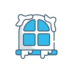 Wall Mural - Frosty Window vector icon