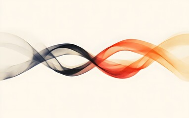 Poster - An abstract design featuring flowing waves in shades of orange, black, and gray creating a modern and dynamic visual effect. Perfect for backgrounds and artistic projects.