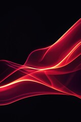 Wall Mural - Red Wave of Light on Dark Background