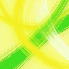 Poster - abstract art piece featuring vibrant strokes of yellow and green, with a prominent cross-shaped overlay in a lighter shade of green.