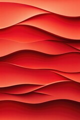 Wall Mural - Red Abstract Background with Wavy Lines