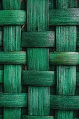 Wall Mural - Woven Green Basket Close Up