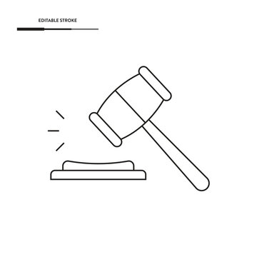 Judge Gavel Icon Vector Design.