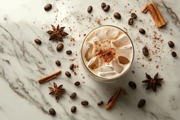 Wall Mural - Coffee with Whipped Cream and Cinnamon